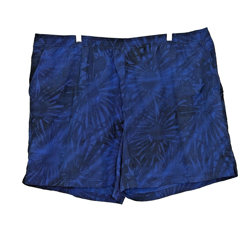 Columbia Swim Trunks Mens Sz 3X‎ Blue Print Elastic Drawstring Waist No Lining